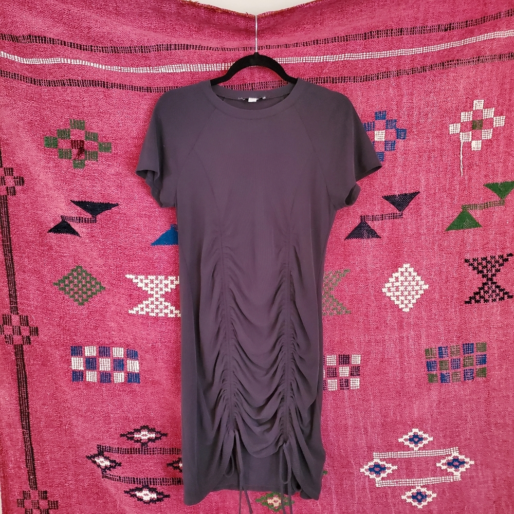 Top Shop Grey Ruched T shirt Dress